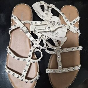 Madden Girl Cream  Studded Gladiator Sandals